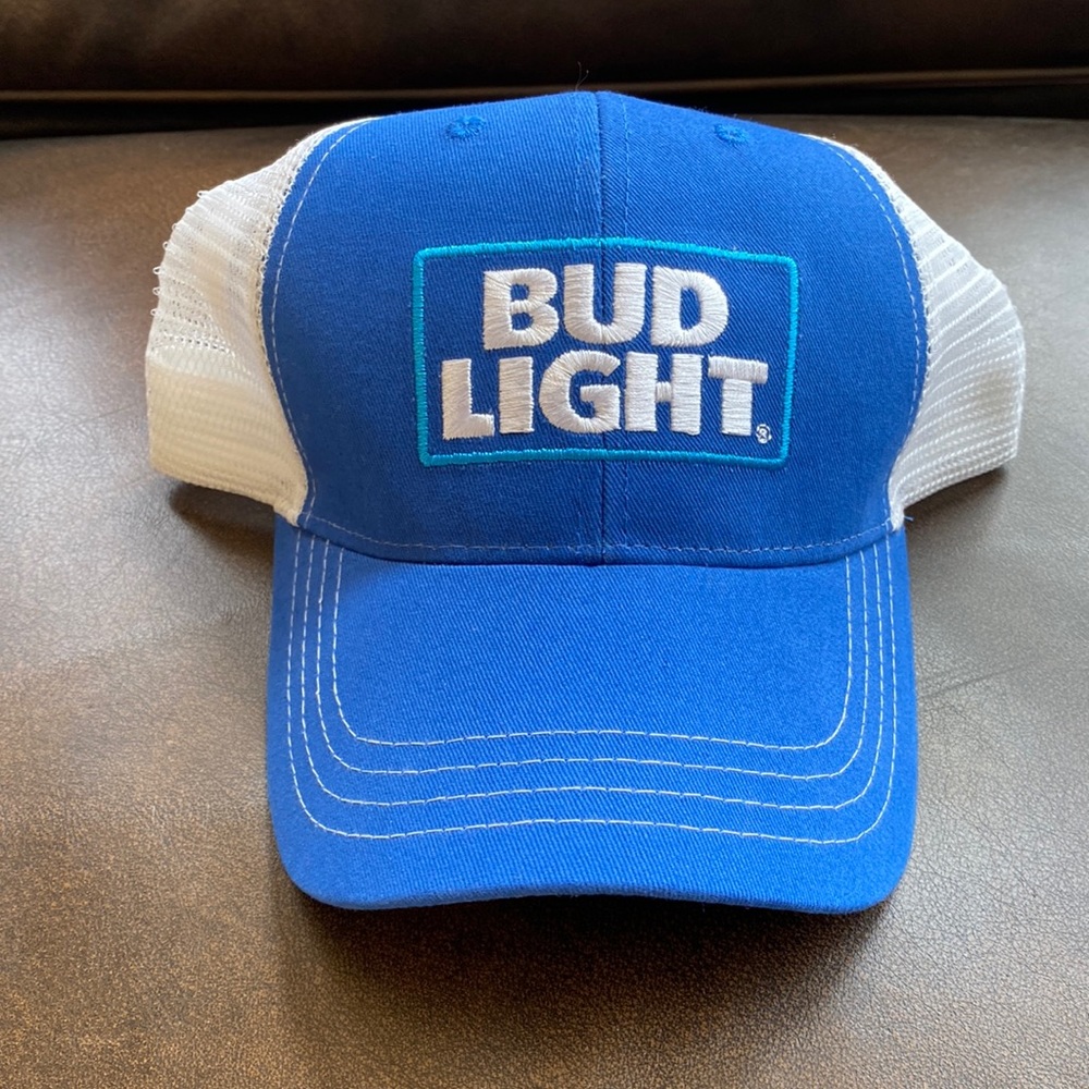 Bud Light Officially Licensed Stitched Logo Mesh Back Hat - NEW